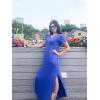 imageGRECERELLE Womens Casual Loose Pocket Long Dress Short Sleeve Split Maxi DressesRoyal Blue
