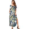 imageGRECERELLE Womens Casual Loose Pocket Long Dress Short Sleeve Split Maxi DressesWhite Monotherapy