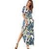 imageGRECERELLE Womens Casual Loose Pocket Long Dress Short Sleeve Split Maxi DressesWhite Monotherapy