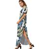 imageGRECERELLE Womens Casual Loose Pocket Long Dress Short Sleeve Split Maxi DressesWhite Monotherapy