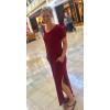 imageGRECERELLE Womens Casual Loose Pocket Long Dress Short Sleeve Split Maxi DressesWine Red