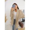 imageGRECERELLE Womens Kimono Batwing Cable Open Front Knitted Slouchy Oversized Wrap Cardigan Sweater Outwear Coat