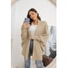 imageGRECERELLE Womens Kimono Batwing Cable Open Front Knitted Slouchy Oversized Wrap Cardigan Sweater Outwear Coat