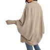 imageGRECERELLE Womens Kimono Batwing Cable Open Front Knitted Slouchy Oversized Wrap Cardigan Sweater Outwear Coat
