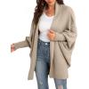 imageGRECERELLE Womens Kimono Batwing Cable Open Front Knitted Slouchy Oversized Wrap Cardigan Sweater Outwear Coat