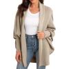 imageGRECERELLE Womens Kimono Batwing Cable Open Front Knitted Slouchy Oversized Wrap Cardigan Sweater Outwear Coat