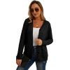 imageGRECERELLE Womens Lightweight Cardigan Sweater Casual Long Sleeve Knit Cardigan Open Front Outwear Jacket with Pockets02 Black