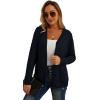 imageGRECERELLE Womens Lightweight Cardigan Sweater Casual Long Sleeve Knit Cardigan Open Front Outwear Jacket with Pockets04 Navy Blue