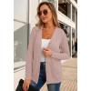 imageGRECERELLE Womens Lightweight Cardigan Sweater Casual Long Sleeve Knit Cardigan Open Front Outwear Jacket with Pockets06 Pure Pink