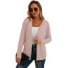 imageGRECERELLE Womens Lightweight Cardigan Sweater Casual Long Sleeve Knit Cardigan Open Front Outwear Jacket with Pockets06 Pure Pink