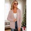 imageGRECERELLE Womens Lightweight Cardigan Sweater Casual Long Sleeve Knit Cardigan Open Front Outwear Jacket with Pockets06 Pure Pink