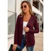 imageGRECERELLE Womens Lightweight Cardigan Sweater Casual Long Sleeve Knit Cardigan Open Front Outwear Jacket with Pockets07 Wine Red