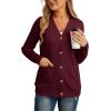 imageGRECERELLE Womens Lightweight Cardigan Sweater Casual Long Sleeve Knit Cardigan Open Front Outwear Jacket with Pockets07 Wine Red
