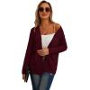 imageGRECERELLE Womens Lightweight Cardigan Sweater Casual Long Sleeve Knit Cardigan Open Front Outwear Jacket with Pockets07 Wine Red