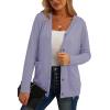 imageGRECERELLE Womens Lightweight Cardigan Sweater Casual Long Sleeve Knit Cardigan Open Front Outwear Jacket with Pockets10 Purple