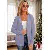 imageGRECERELLE Womens Lightweight Cardigan Sweater Casual Long Sleeve Knit Cardigan Open Front Outwear Jacket with Pockets10 Purple