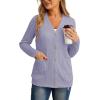 imageGRECERELLE Womens Lightweight Cardigan Sweater Casual Long Sleeve Knit Cardigan Open Front Outwear Jacket with Pockets10 Purple