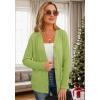 imageGRECERELLE Womens Lightweight Cardigan Sweater Casual Long Sleeve Knit Cardigan Open Front Outwear Jacket with Pockets11 Grass Green
