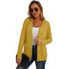 imageGRECERELLE Womens Lightweight Cardigan Sweater Casual Long Sleeve Knit Cardigan Open Front Outwear Jacket with Pockets12 Mustard
