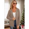 imageGRECERELLE Womens Lightweight Cardigan Sweater Casual Long Sleeve Knit Cardigan Open Front Outwear Jacket with Pockets13 Khaki