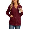 imageGRECERELLE Womens Lightweight Cardigan Sweater Casual Long Sleeve Knit Cardigan Open Front Outwear Jacket with Pockets14 Red