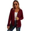 imageGRECERELLE Womens Lightweight Cardigan Sweater Casual Long Sleeve Knit Cardigan Open Front Outwear Jacket with Pockets14 Red