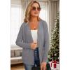imageGRECERELLE Womens Lightweight Cardigan Sweater Casual Long Sleeve Knit Cardigan Open Front Outwear Jacket with Pockets15 Gray