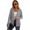 imageGRECERELLE Womens Lightweight Cardigan Sweater Casual Long Sleeve Knit Cardigan Open Front Outwear Jacket with Pockets15 Gray