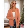 imageGRECERELLE Womens Lightweight Cardigan Sweater Casual Long Sleeve Knit Cardigan Open Front Outwear Jacket with Pockets18 Pumpkin