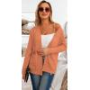 imageGRECERELLE Womens Lightweight Cardigan Sweater Casual Long Sleeve Knit Cardigan Open Front Outwear Jacket with Pockets18 Pumpkin