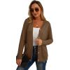 imageGRECERELLE Womens Lightweight Cardigan Sweater Casual Long Sleeve Knit Cardigan Open Front Outwear Jacket with Pockets19 Brown