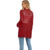 imageGRECERELLE Womens Lightweight Crochet Long Sleeve Loose Casual Open Front Cardigan Drape Sweaters Boho Summer Beach CoverupsRed