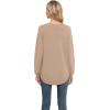 imageGRECERELLE Womens Long Sleeve Lightweight Crewneck Sweater Tops Casual Soft Knit Pullover JumperKhaki