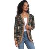 imageGRECERELLE Womens Long Sleeve Open Front Cardigan Casual VNeck Curved Hem Ribbed Knit Sweater Outerwear with PocketsAster Green