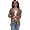 imageGRECERELLE Womens Long Sleeve Open Front Cardigan Casual VNeck Curved Hem Ribbed Knit Sweater Outerwear with PocketsCashew Brown