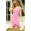 imageGRECERELLE Womens Sleeveless Midi Dress Casual Wrap Knee Length Dress Side Slit Tank Dress for Summer Club Night Out Dresses06 Pink