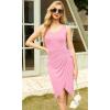 imageGRECERELLE Womens Sleeveless Midi Dress Casual Wrap Knee Length Dress Side Slit Tank Dress for Summer Club Night Out Dresses06 Pink