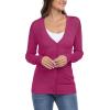 imageGRECERELLE Womens Summer Crochet Cardigans Long Sleeve Lightweight Casual Knit SweatersHot Pink