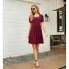 imageGRECERELLE Womens Summer Dresses Square Neck Ruffle Puff Sleeve ALine Casual Mini DressWine Red