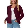 imageGRECERELLE 2025 Womens Lightweight Open Front Long Sleeve Casual Button Down VNeck Cardigan Sweater S2XLBurgundy