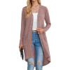 imageGRECERELLE Womens Cardigans Lightweight 2025 Long Sleeve Button Down Duster Casual Long Cardigan Outerwear with PocketsLight Pink
