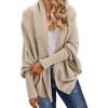 imageGRECERELLE Womens Kimono Batwing Cable Open Front Knitted Slouchy Oversized Wrap Cardigan Sweater Outwear Coat