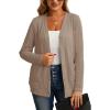 imageGRECERELLE Womens Lightweight Cardigan Sweater Casual Long Sleeve Knit Cardigan Open Front Outwear Jacket with Pockets13 Khaki