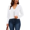 imageGRECERELLE Womens Long Sleeve Lightweight Open Front Cropped Cardigan Knit Sweaters Bolero Shrugs S2XLAwhite