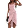 imageGRECERELLE Womens Sleeveless Midi Dress Casual Wrap Knee Length Dress Side Slit Tank Dress for Summer Club Night Out Dresses06 Pink