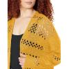 imageGRECERELLE 2025 Women Summer Crochet Boho Long Sleeve Lightweight Oversized Open Front Cardigan Sweaters Kimonos TopsYellow