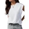 imageGRECERELLE Women 2025 Cap Sleeve Tops Summer Casual Tee Shirt Loose Crew Neck Basic Tank Trendy Work Vacation Outfits S2XL01 White