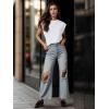 imageGRECERELLE Women 2025 Cap Sleeve Tops Summer Casual Tee Shirt Loose Crew Neck Basic Tank Trendy Work Vacation Outfits S2XL01 White
