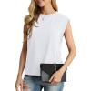 imageGRECERELLE Women 2025 Cap Sleeve Tops Summer Casual Tee Shirt Loose Crew Neck Basic Tank Trendy Work Vacation Outfits S2XL01 White