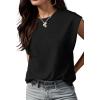 imageGRECERELLE Women 2025 Cap Sleeve Tops Summer Casual Tee Shirt Loose Crew Neck Basic Tank Trendy Work Vacation Outfits S2XL02 Black